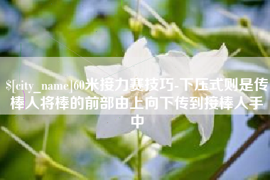 鄂尔多斯60米接力赛技巧-下压式则是传棒人将棒的前部由上向下传到接棒人手中
