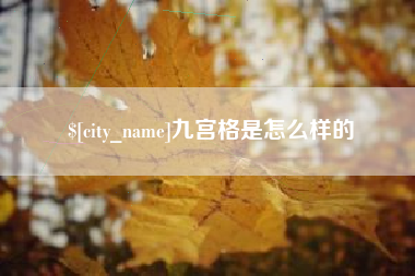 鄂尔多斯九宫格是怎么样的
